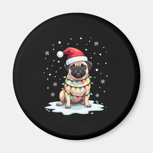 Pug Dog Christmas Men Women (1) Magnet (Framsidan)