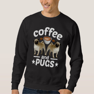 Pug Dog Coffee And Pug Lång Ärmad Tröja