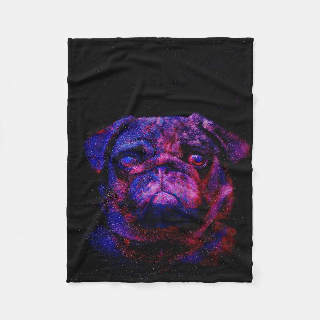 Pug Dog Cute | Stor gåva till hund Lovers Fleecefilt (Framsidan)