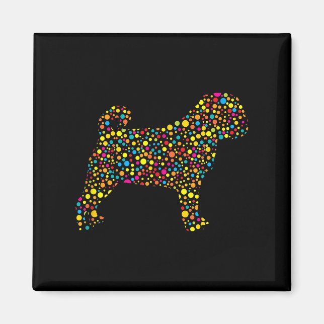 Pug Dog Lka Dot International Dot Day  Magnet (Framsidan)
