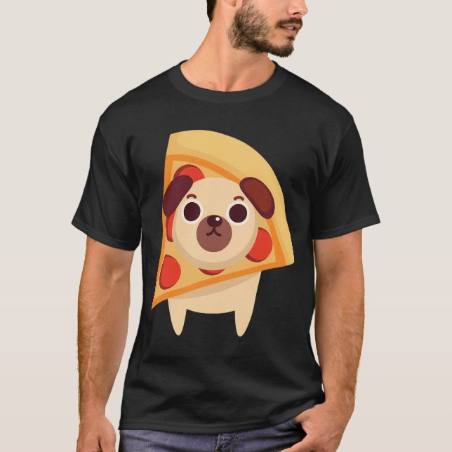 Pug Dog Pizzeria T Shirt (Framsida)