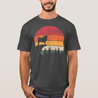 Pug Dog Sunset Retro Style for Men Women T Shirt