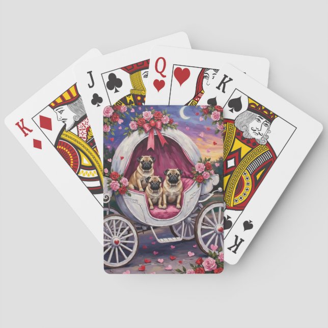 Pug Dog Valentine's Day Casinokort (Baksidan)