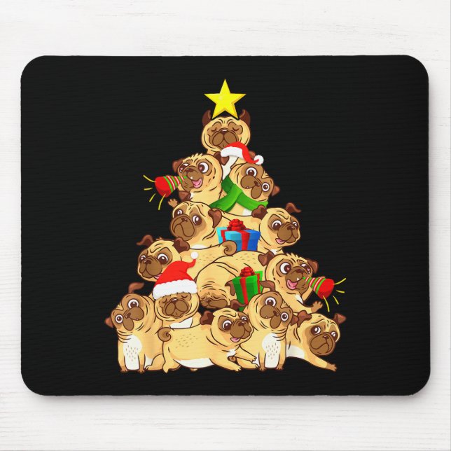 Pug Dogs Tree Christmas Sweater Xmas Pet Animal Do Musmatta (Framsidan)