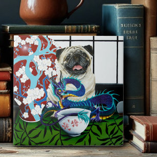 Pug Dragon Chinese Dragon Kakelplatta