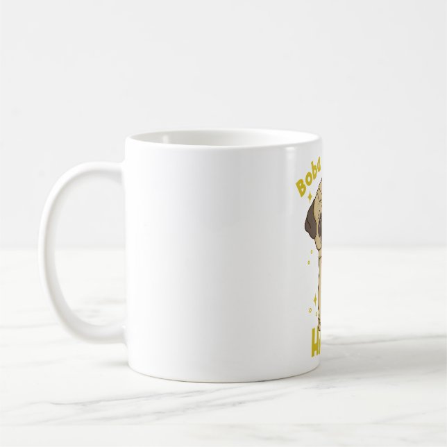 Pug Drinking Boba Kaffemugg (Vänster)