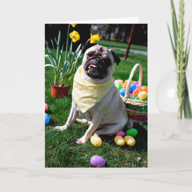 Pug Easter Helgkort (Framsida)
