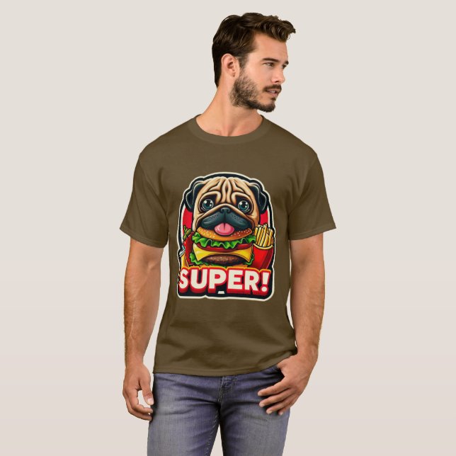 PUG EATBRÖGER OCH FRIA 3 T SHIRT (Hel framsida)