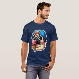 PUG EATING ICE CREAM 2 T SHIRT