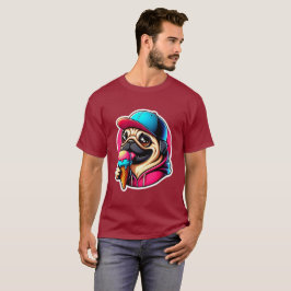 PUG EATING ICE CREAM 5 T SHIRT