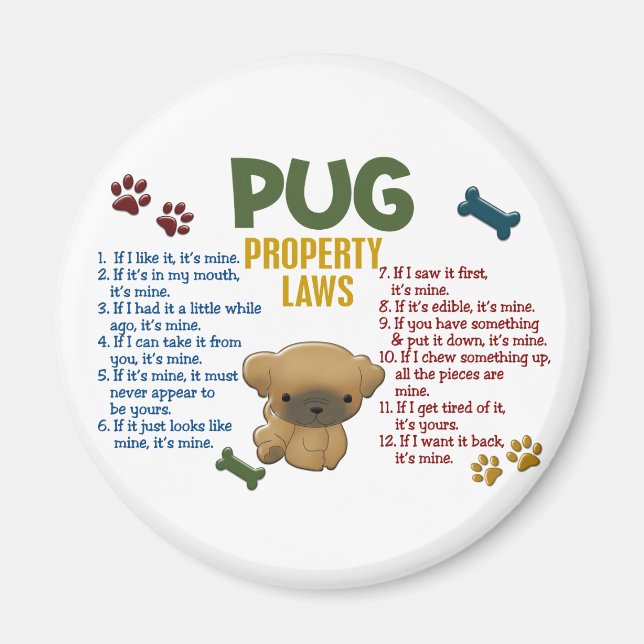 Pug Egendom-lagstiftning 4 Magnet (Framsidan)