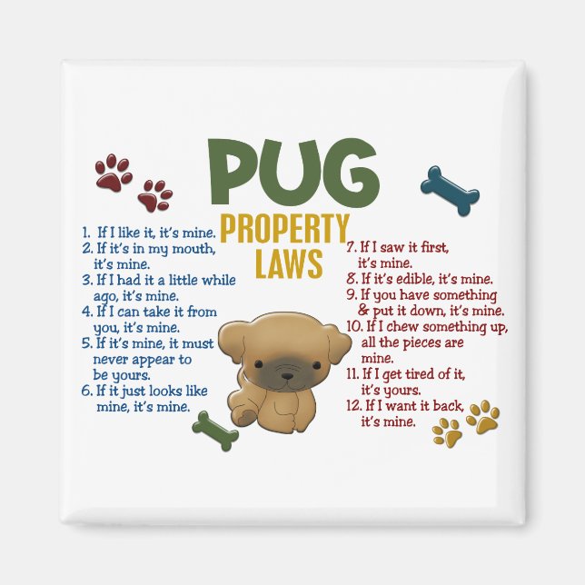 Pug Egendom-lagstiftning 4 Magnet (Framsidan)