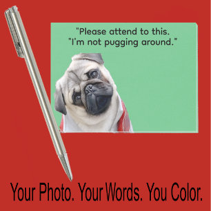 Pug eller din hunds foto—Julklappsfyllnad Gott pre Post-it Block