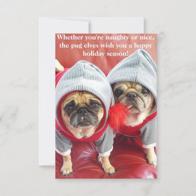 Pug Elves Inbjudningar (Framsida)