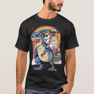 Pug Enhörning Dinosaurie T rex T Barn Flickor Kvin Shirt
