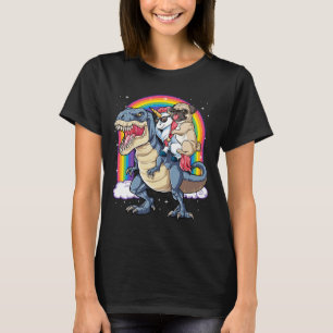 Pug Enhörning Dinosaurie T rex T shirt Barn Flicko