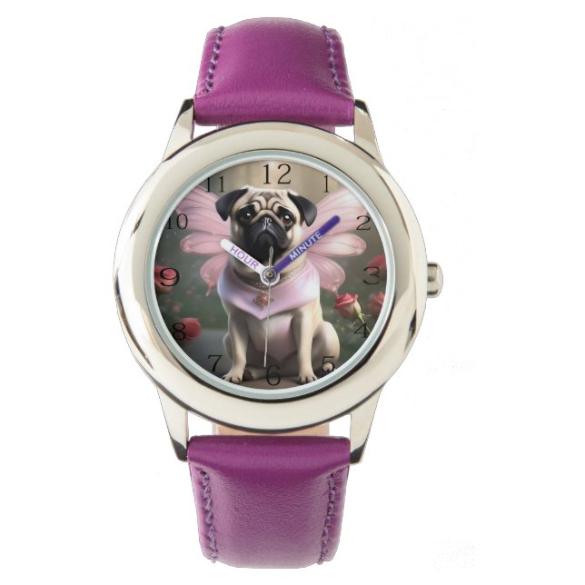 Pug Fairy Princess Armbandsur (Framsida)