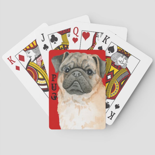 Pug Färg Block Casinokort (Baksidan)