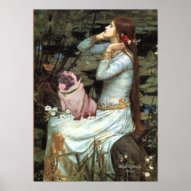 Pug (fawn 2) - Ophelia Seated Poster (Framsidan)