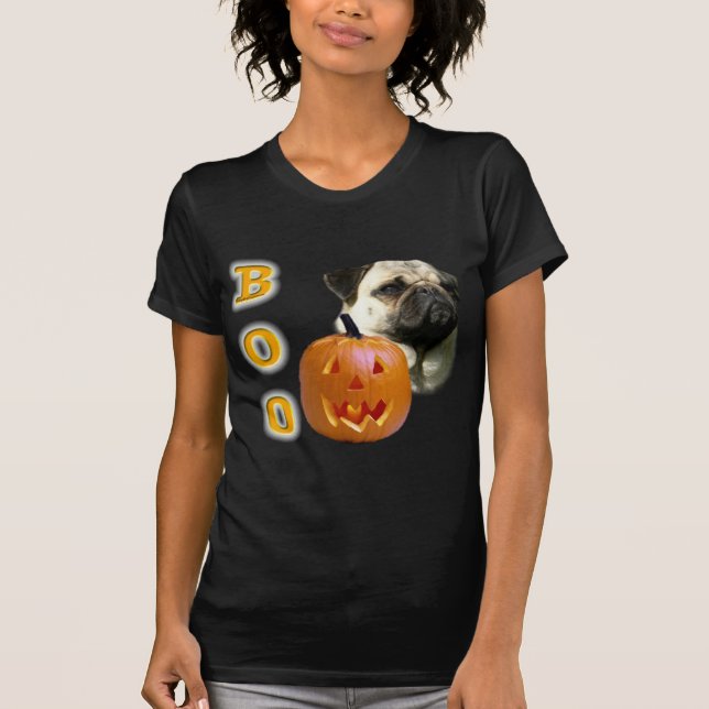 Pug (fawn) Boo Tee Shirt (Framsida)