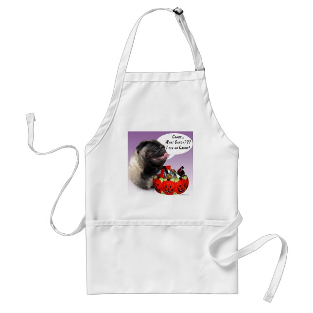 Pug (fawn) Halloween Candy Förkläde (Framsidan)