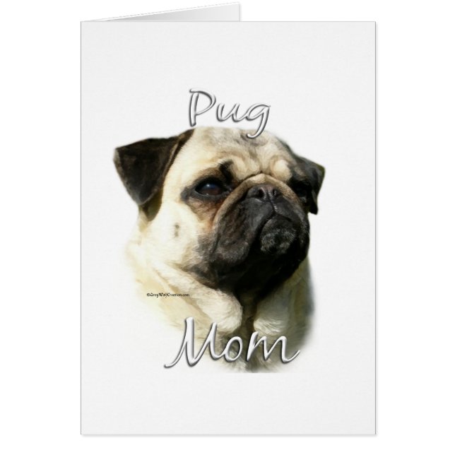 Pug (fawn) Mamma 2 Hälsningskort (Framsidan)