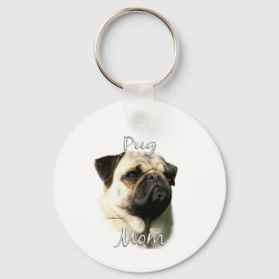 Pug (fawn) Mamma 2 Nyckelring