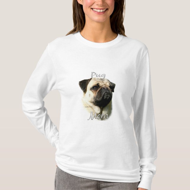 Pug (fawn) Mamma 2 T Shirt (Framsida)