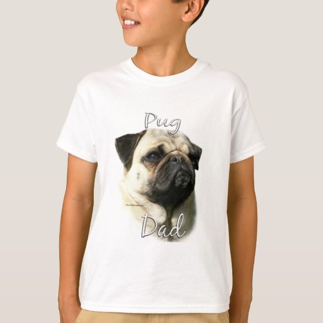 Pug (fawn) Pappa 2 T Shirt (Framsida)