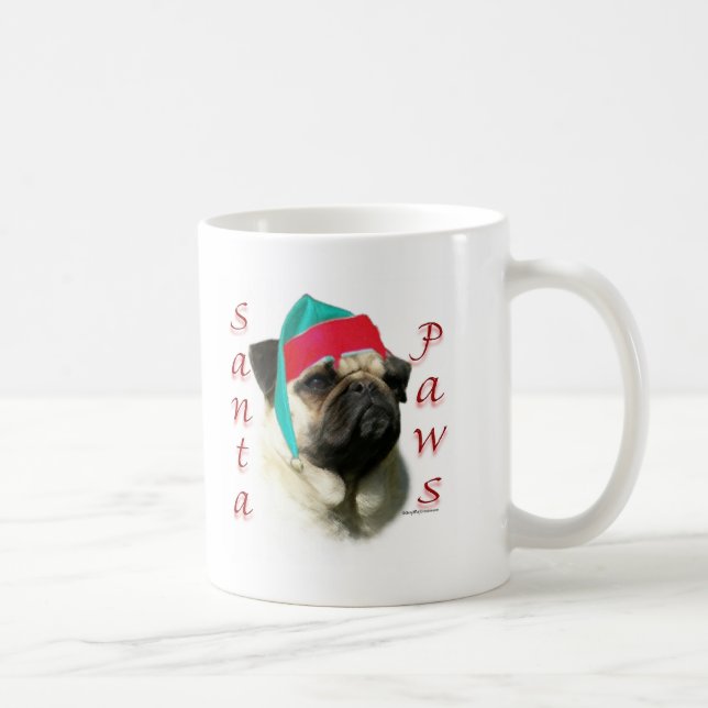Pug (fawn) Santa Tassar Kaffemugg (Höger)