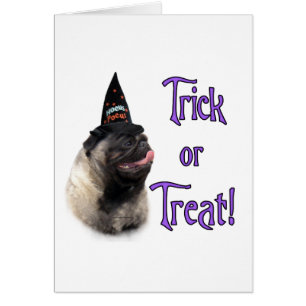 Pug (fawn) Trick Hälsningskort
