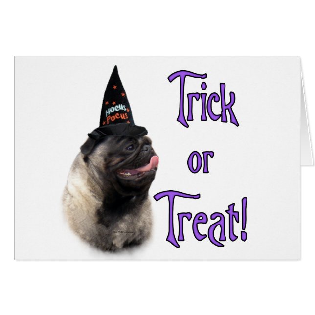 Pug (fawn) Trick Hälsningskort (Framsidan Horizontal)