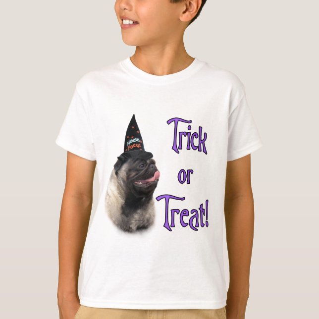 Pug (fawn) Trick T Shirt (Framsida)
