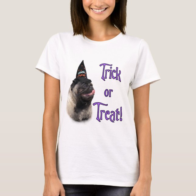 Pug (fawn) Trick Tee Shirt (Framsida)