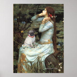 Pug (fawn valp) - Ophelia Poster