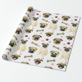 Pug Firande Wrapping Papper Presentpapper