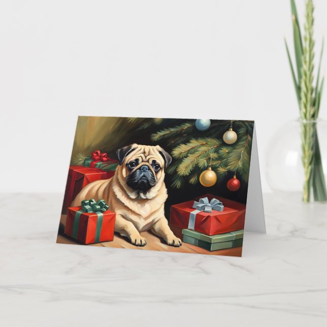 Pug firar jul kort (Framsida)