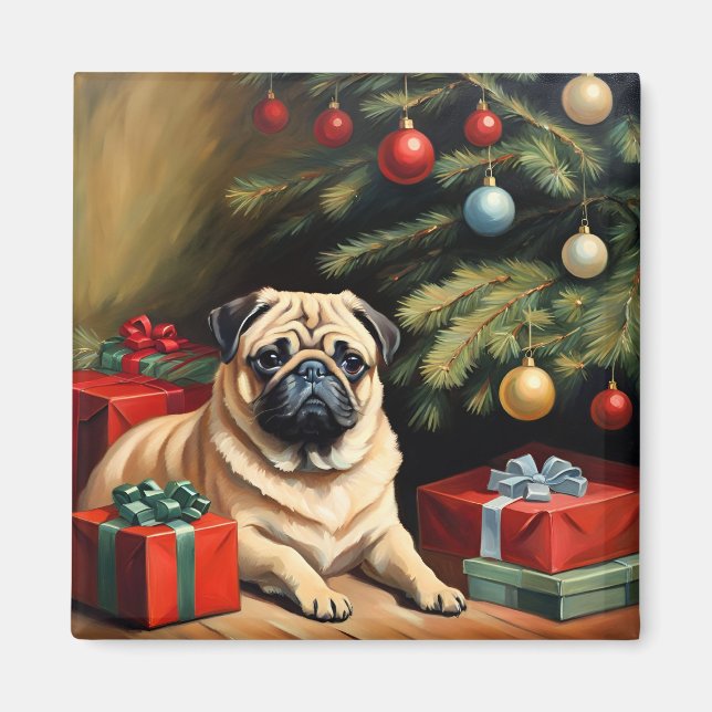 Pug firar jul magnet (Framsidan)