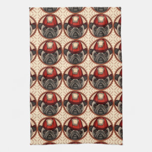 Pug Firefighter Kökshandduk