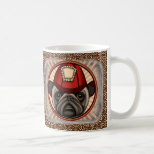 Pug Firefighter mugg