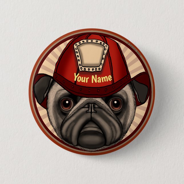 Pug Firefighter-stift Knapp (Framsida)