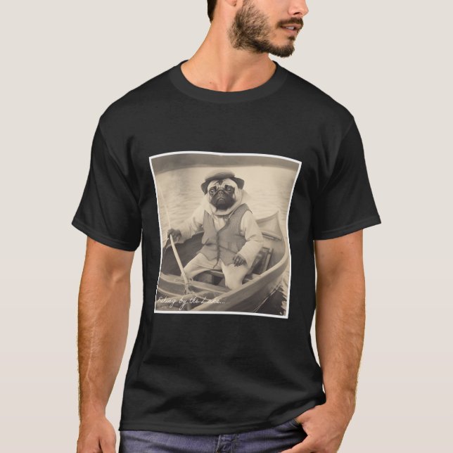 Pug-fiske på ett fartyg t shirt (Framsida)