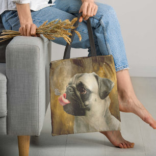 Pug, fjäril och universum tygkasse