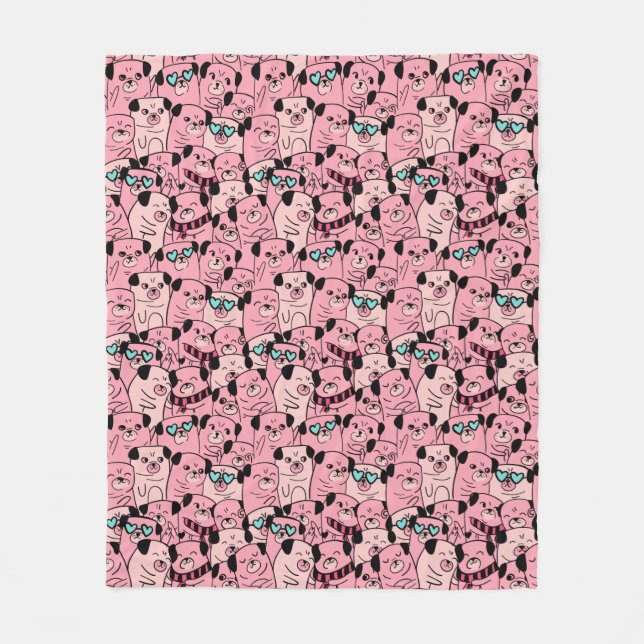 Pug Fleece Blanket (Framsidan)