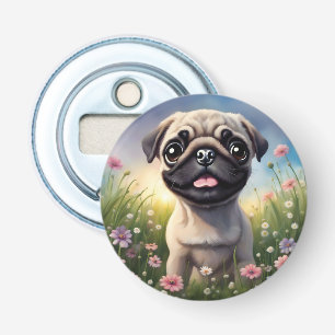 Pug Flowers Flasköppnare