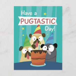 Pug födelsedag vykort