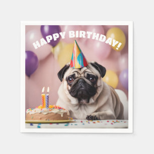 Pug Födelsedagsfest Pappersservett