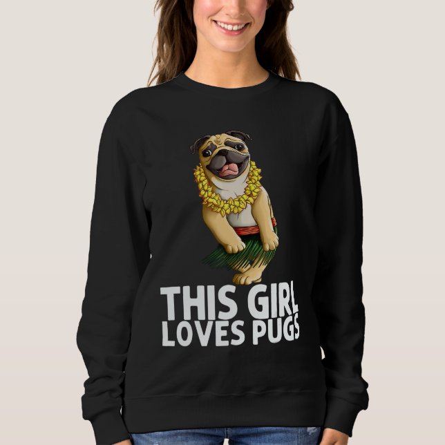 Pug For Girls Kids Hula Dancer Aloha Pug  1 T Shirt (Framsida)