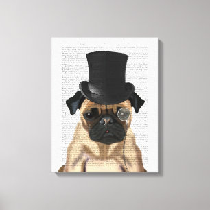 Pug, Formellt hound och Hat Canvastryck