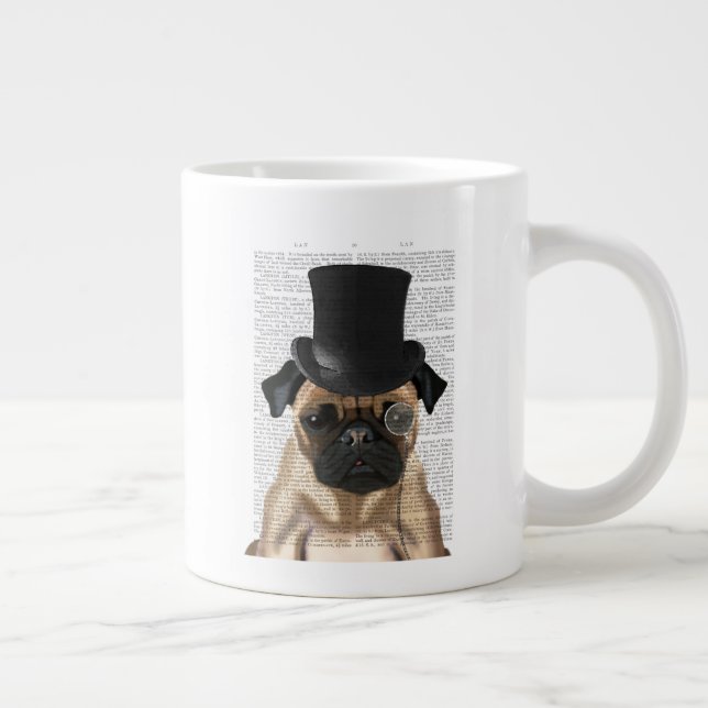 Pug, Formellt hound och Hat Jumbo Mugg (Höger)
